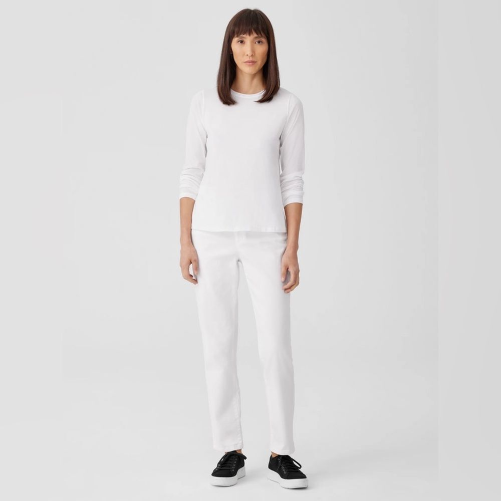 NWT Eileen Fisher Organic Cotton White Crop Slim Fit Modern Classic Jeans 6P - Picture 3 of 13